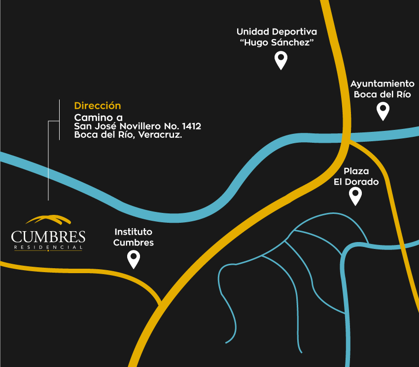 Mapa de Cumbres Residencial Boca del Río, Veracruz